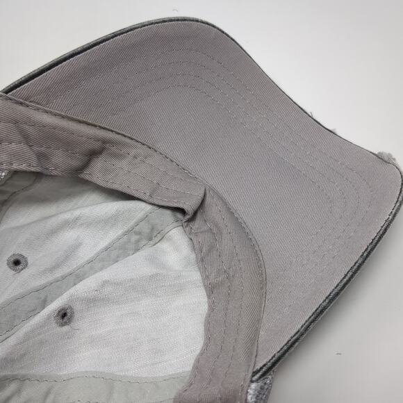 Ha Strapback Trucker Hat Gray One Size Adjustable Distressed Mesh Back 6 Panel - Picture 8 of 9